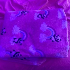 pink rainbow panda blanket